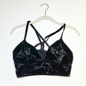 Black Velvet Bralette — Size Large